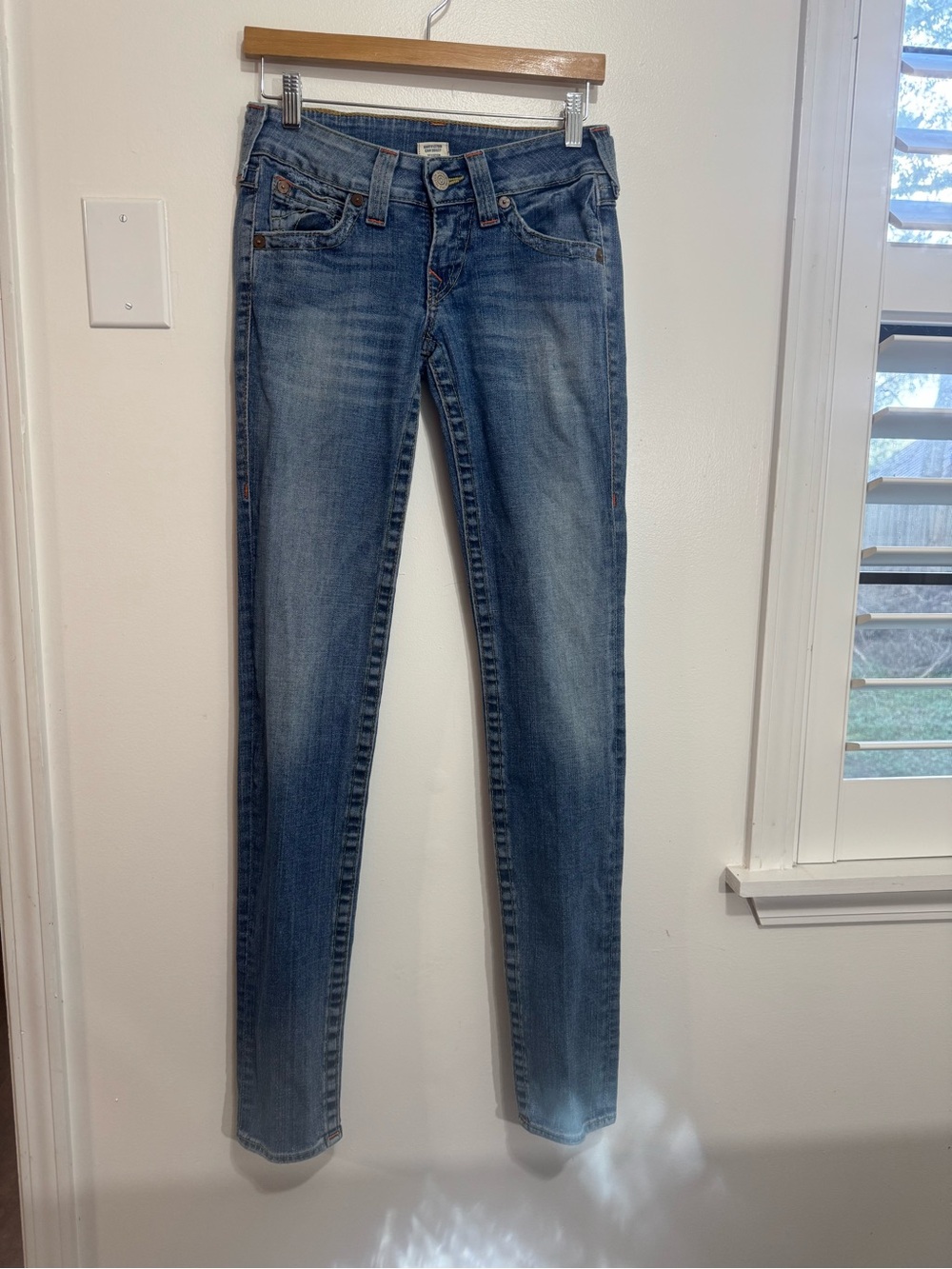 Y2K True Religion Medium Wash Skinny Jeans Street Wear Vintage